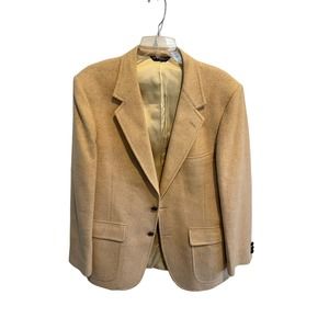 Vtg HARDWICK CLOTHES Mens Blazer Coat 100% Camel Hair USA Crafted Beige Sz 44 ?